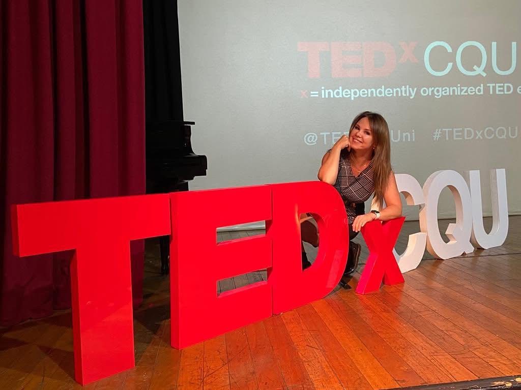 Olga Saboureau at a TEDx event